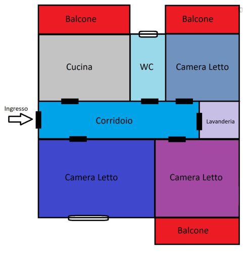 Single bedroom, with balcony, in 3-bedroom apartment - Gallery - 10