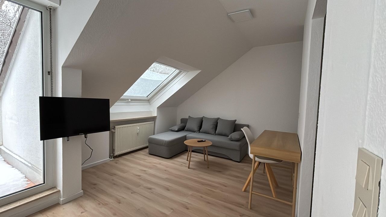 Bright and modern furnished apartment with large rooftop terrace near Saarbrücken Zoo