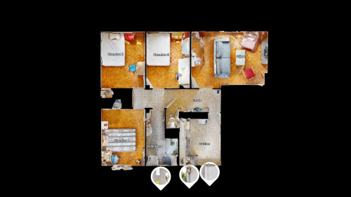 Room in Square le Périer, Saint-Martin-d'Hères for 67 m² with 4 bedrooms