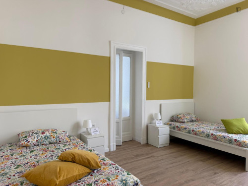 Bed in a shared twin bedroom, in the City Life neighbourhood