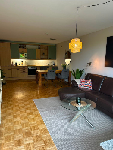 Stylish 1-bedroom apartment with skyline view, loggia & underground parking