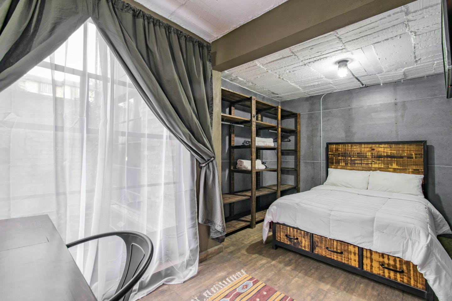  Private Queen Room  -  Industrial Designed Building w/ Coworking + Rooftop Deck  - Gallery -  2