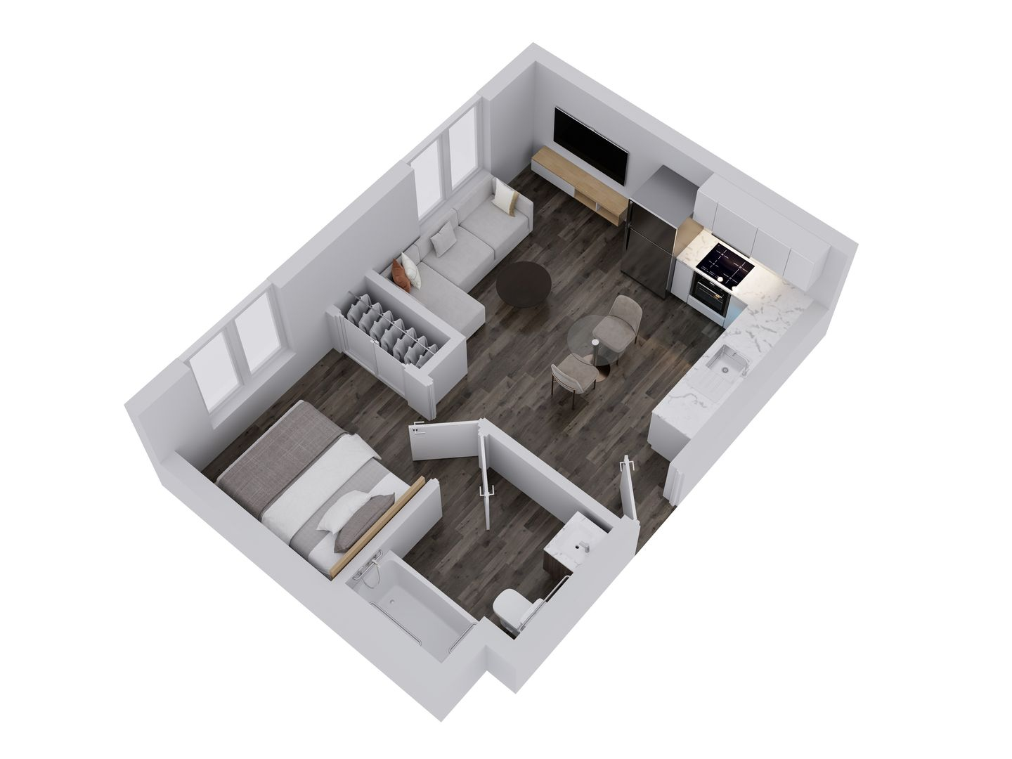 1 Bed 1 Bath Type B Unit 102 (202, 302, 402, 502) - 1