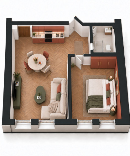 Furnished one bedroom apartment with separate bedroom - Gallery - 5