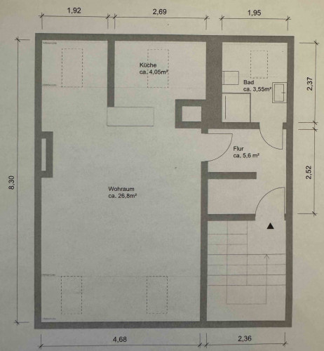 Air-conditioned 40m2 attic apartment