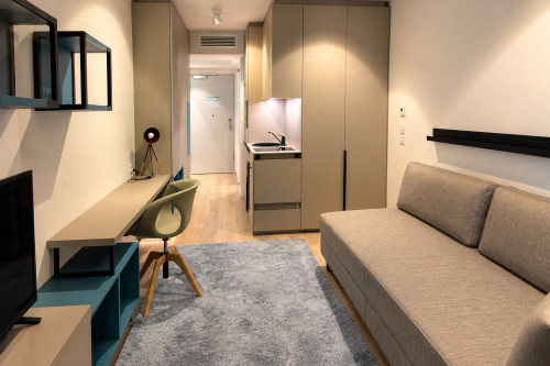 Modern Business Apartment with Private Balcony & Skyline View - Gallery - 6