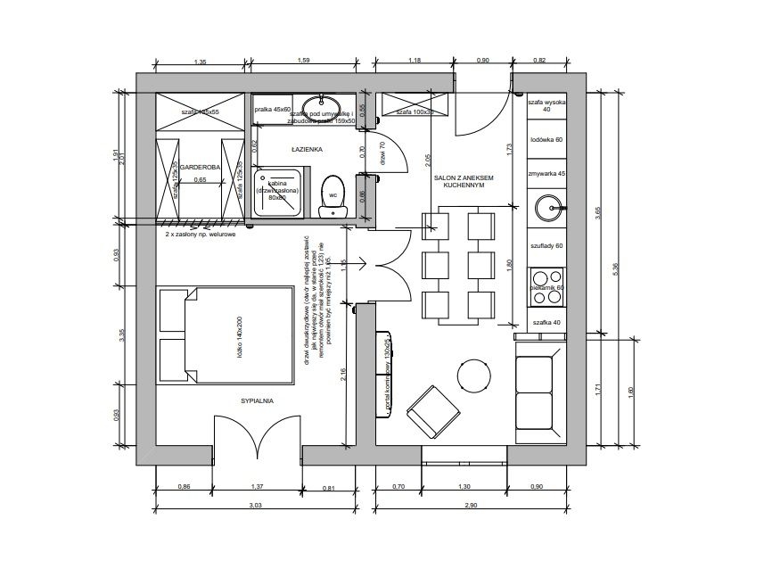 Krzywickiego 63, 2-Room Apartment - 1