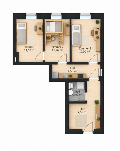 Three separate bedrooms in a traditional courtyard property – ideal for colleagues or students - Gallery - 5