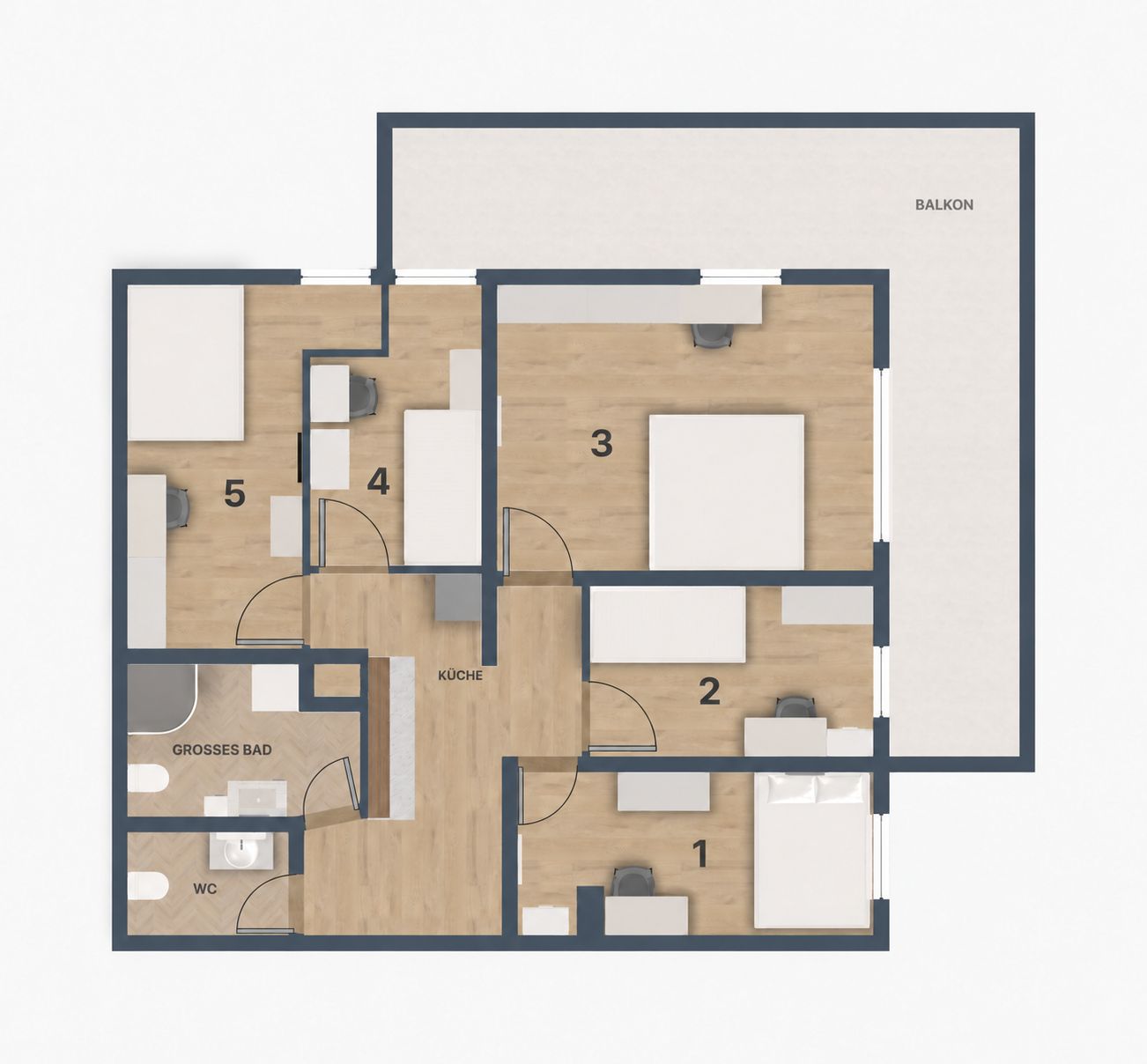 First Occupancy After Core Renovation: Furnished 5-Room Apartment With Large Balcony - 14