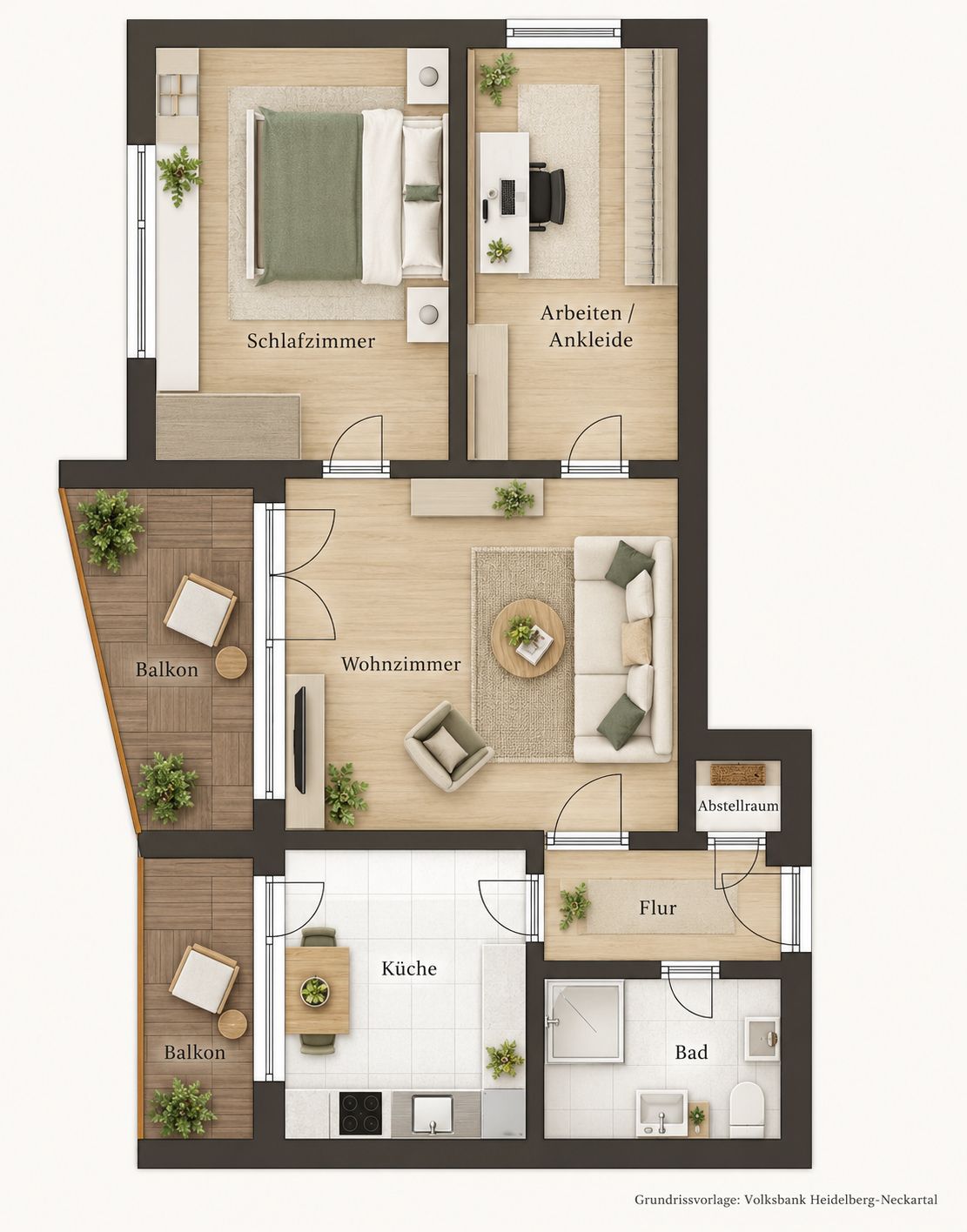 Modern Furnished 3-Room Apartment With 2 Balconies In Heidelberg – First Occupancy After Renovation - 1