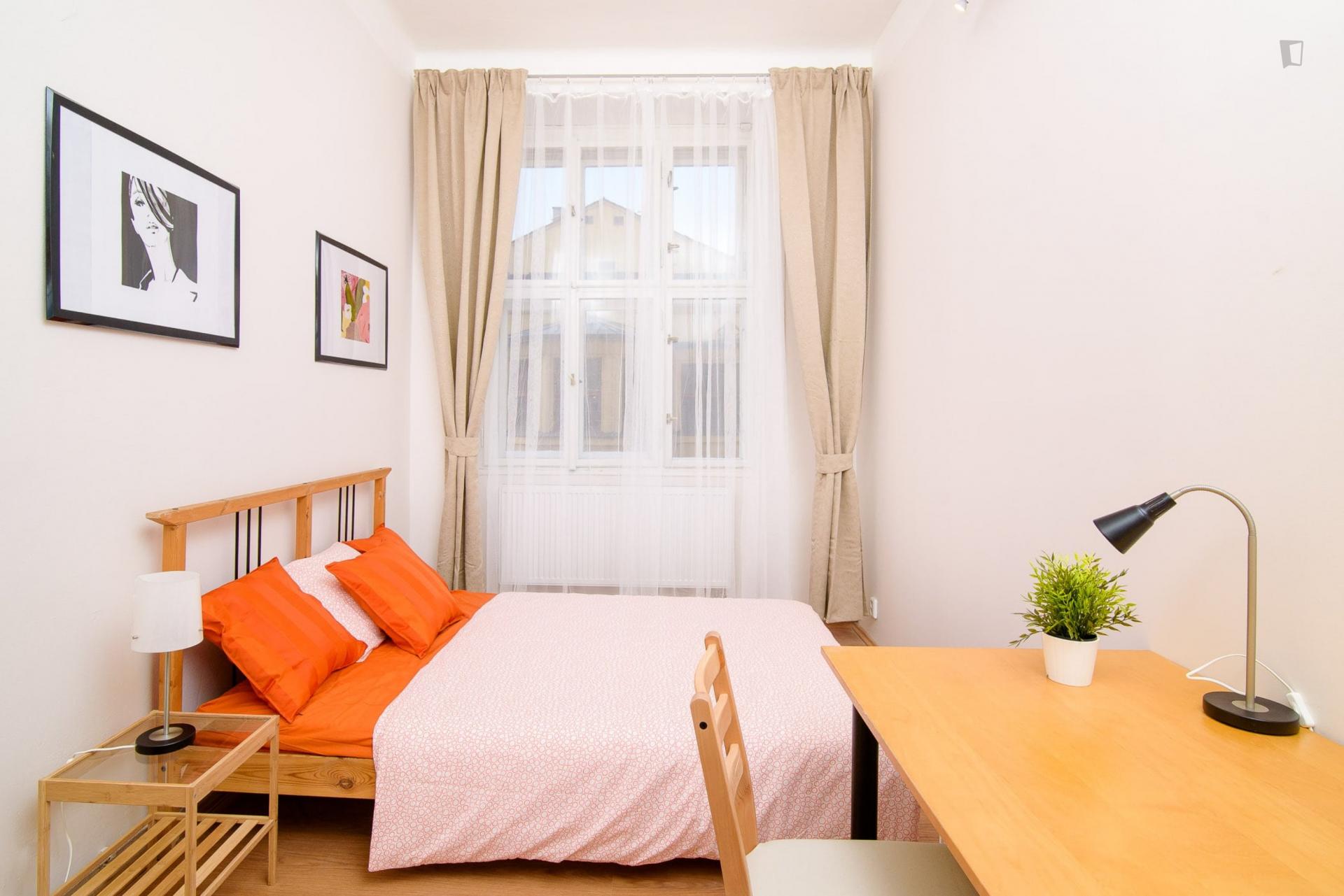 Colourful Double Bedroom In Karlín - 1