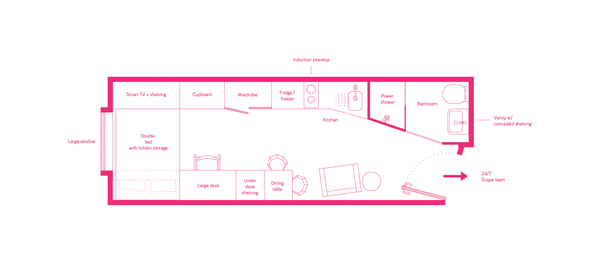 Signature Plus Studio Apartment - Double Bed With Standard View - Scape South Bank - Gallery - 3
