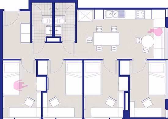  4-Bedroom Apartment  -  Student One Wharf Street  - Gallery -  6