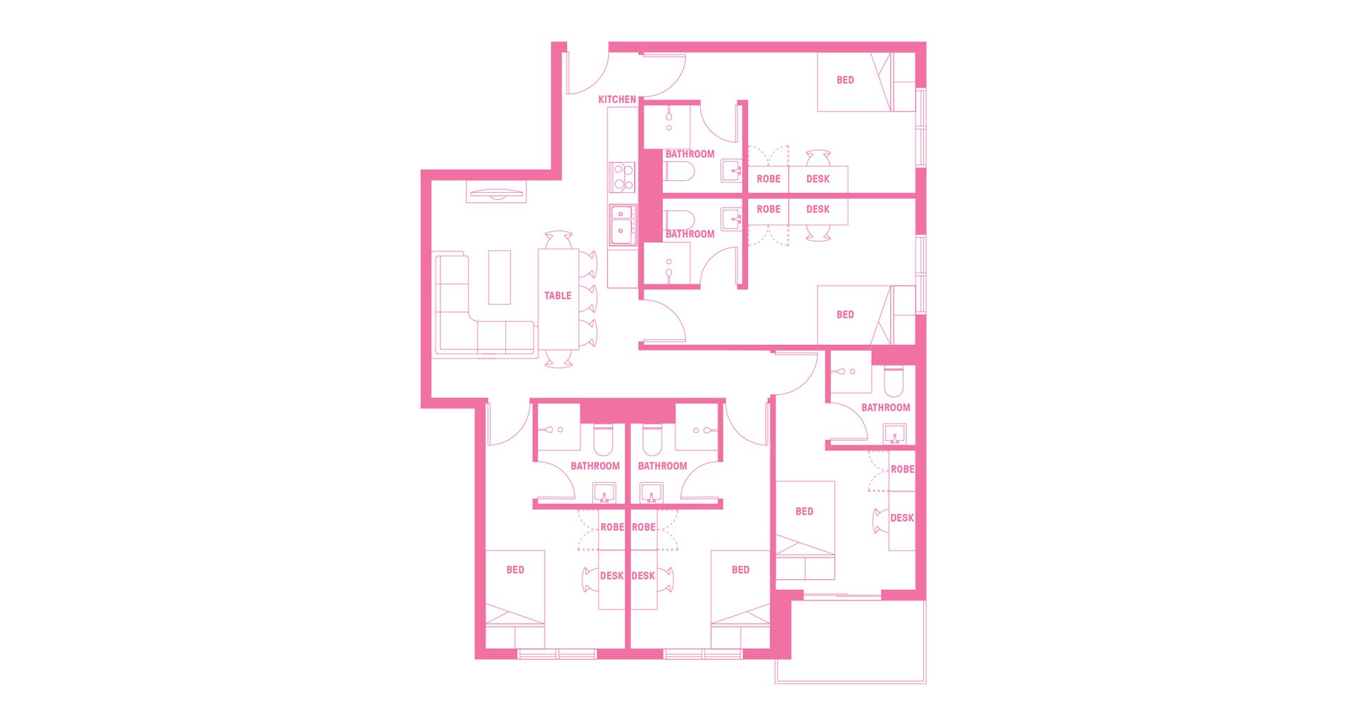  Double Bed With 5 Bed Apartment With Ensuite  -  أتيرا ريجنت ستريت  - Gallery -  7