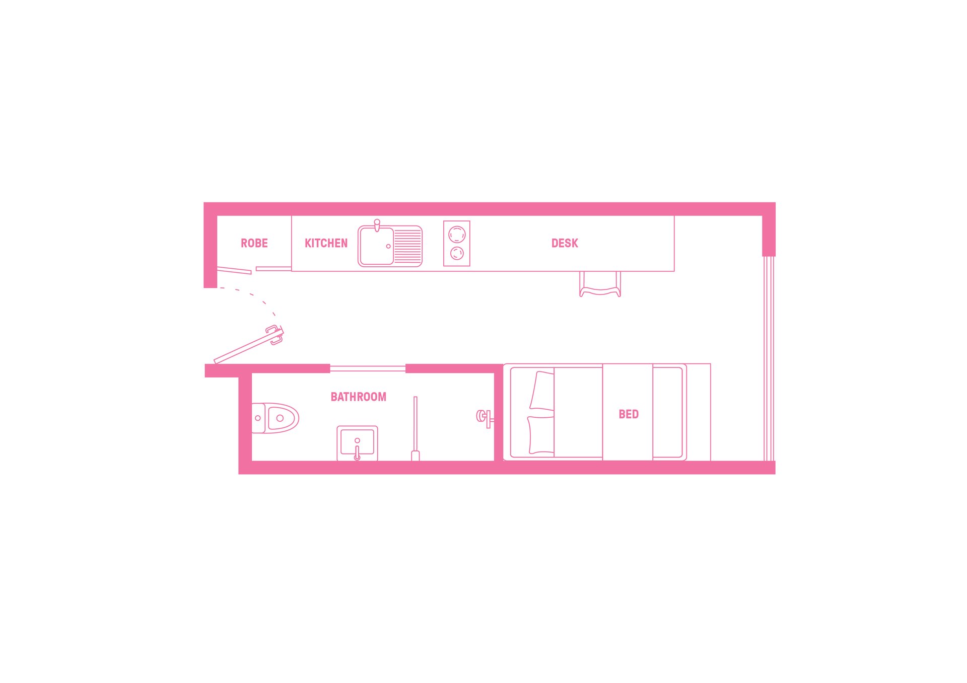  Signature Plus Studio Apartment - Double Bed With Standard View  -  Atira Merivale Street - South Brisbane  - Gallery -  4