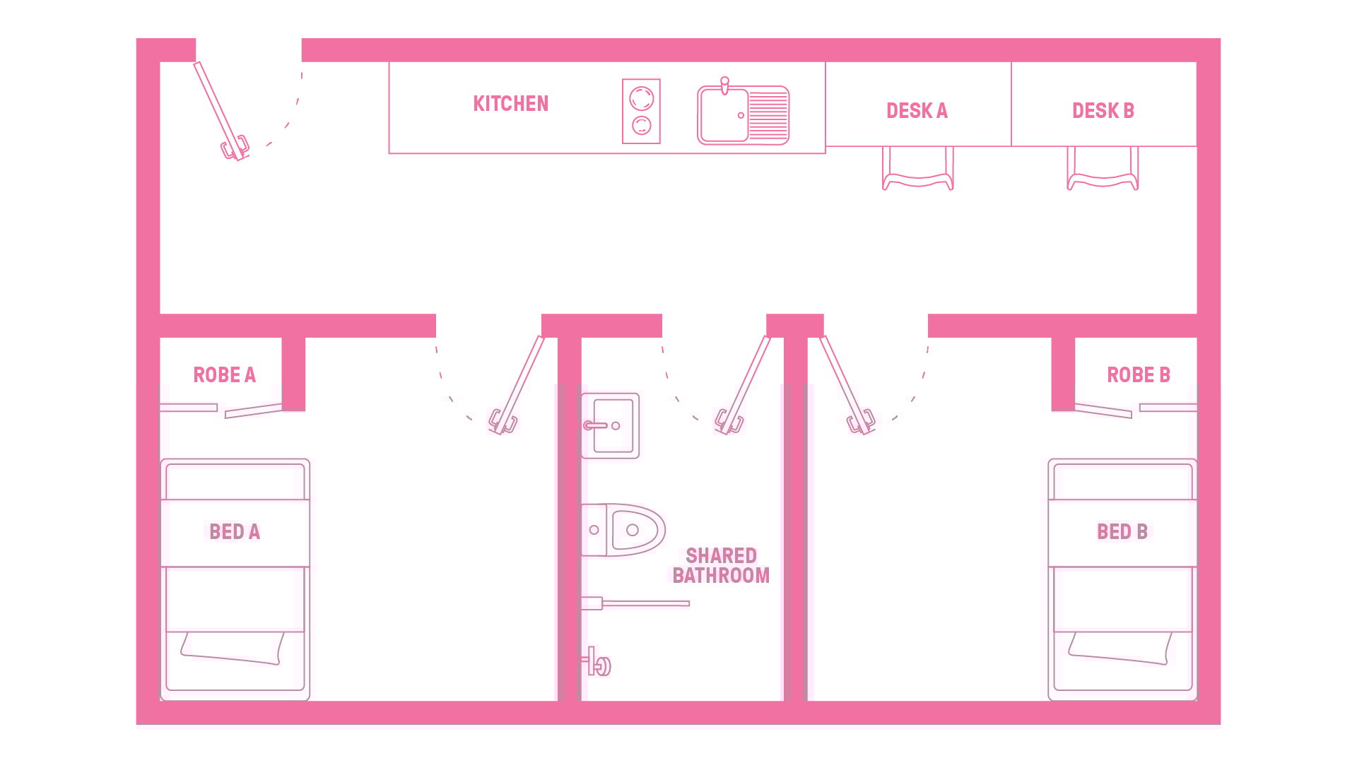  Double Bed With 2 Bed Apartment  -  Atira Merivale Street - South Brisbane  - Gallery -  9