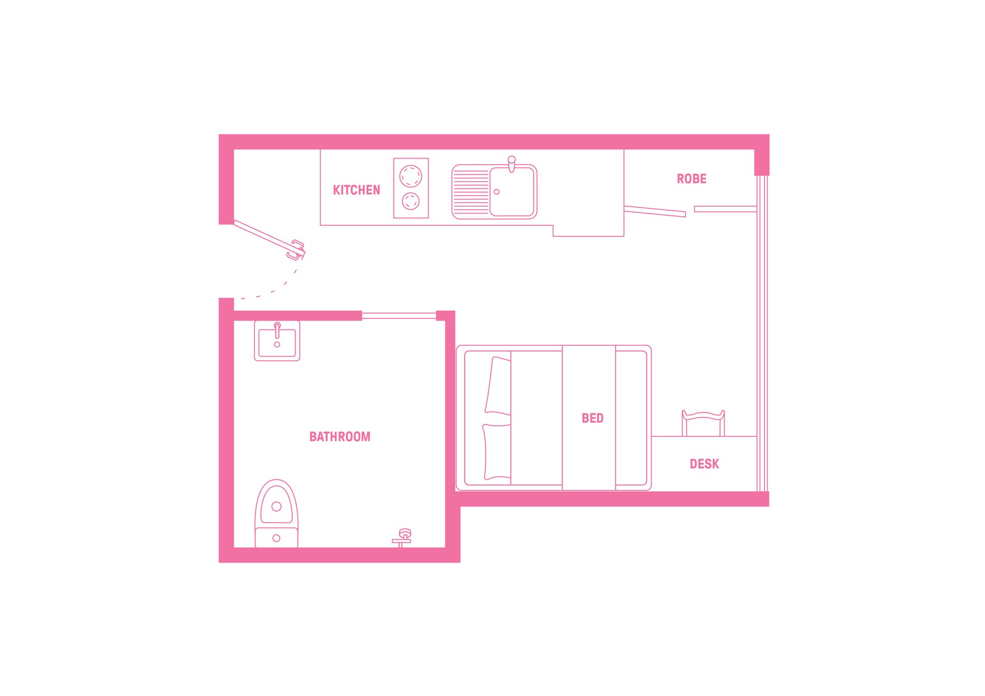  Ultra Studio Apartment - Double Bed With Standard View  -  Atira Merivale Street - South Brisbane  - Gallery -  4