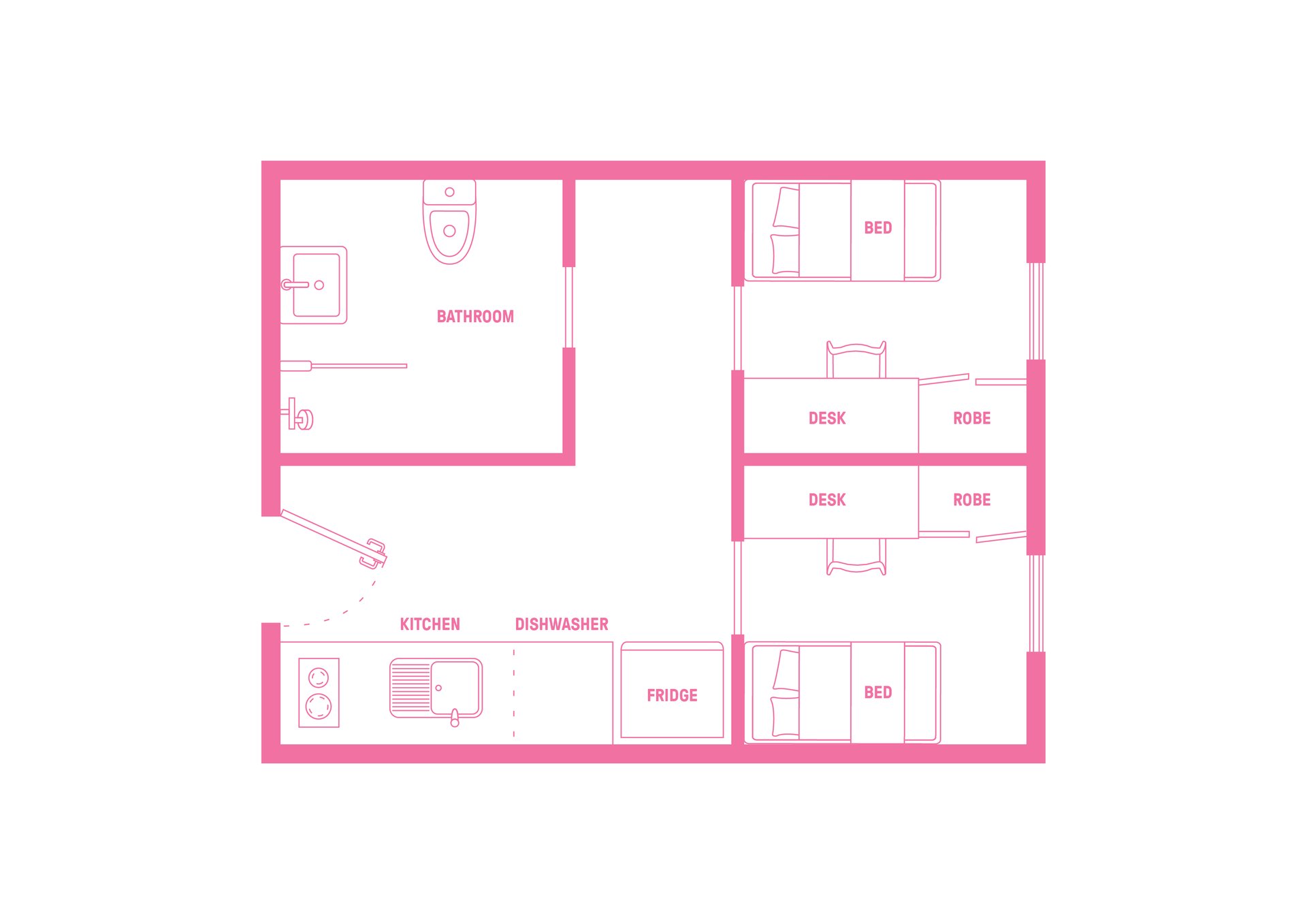 King Single Bed With 2 Bed Apartment With Views - 6