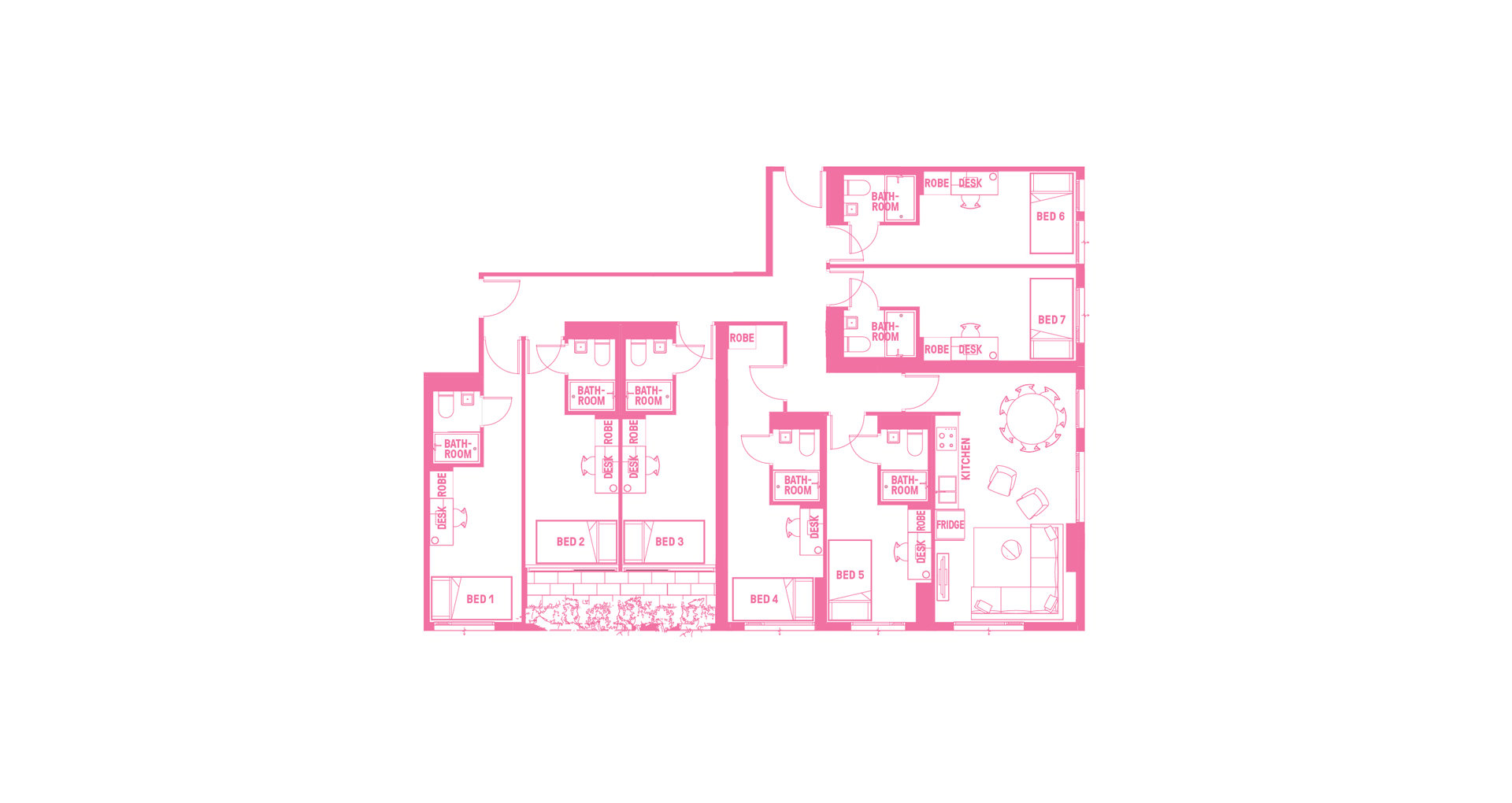  Double Bed With 7 Bed Apartment With Ensuite  -  Atira Waymouth Street  - Gallery -  16