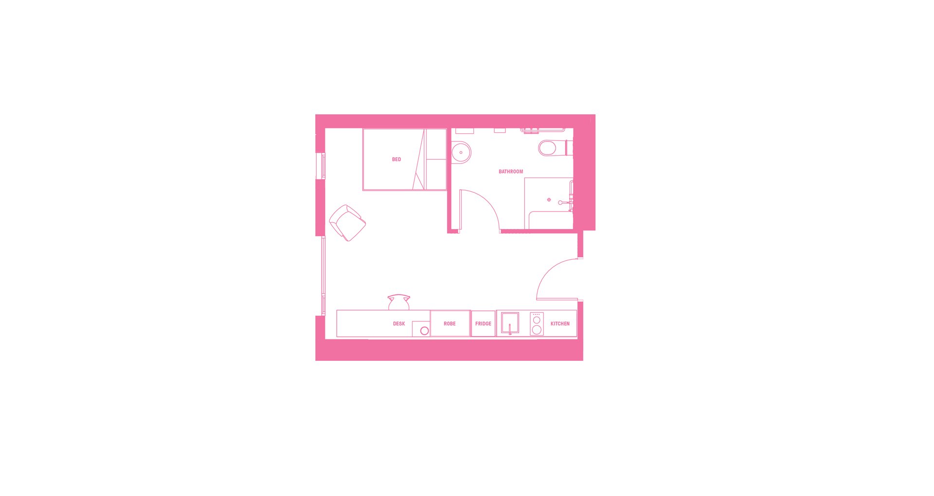  Ultra Studio Apartment - Queen Bed With Standard View  -  Atira Waymouth Street  - Gallery -  3