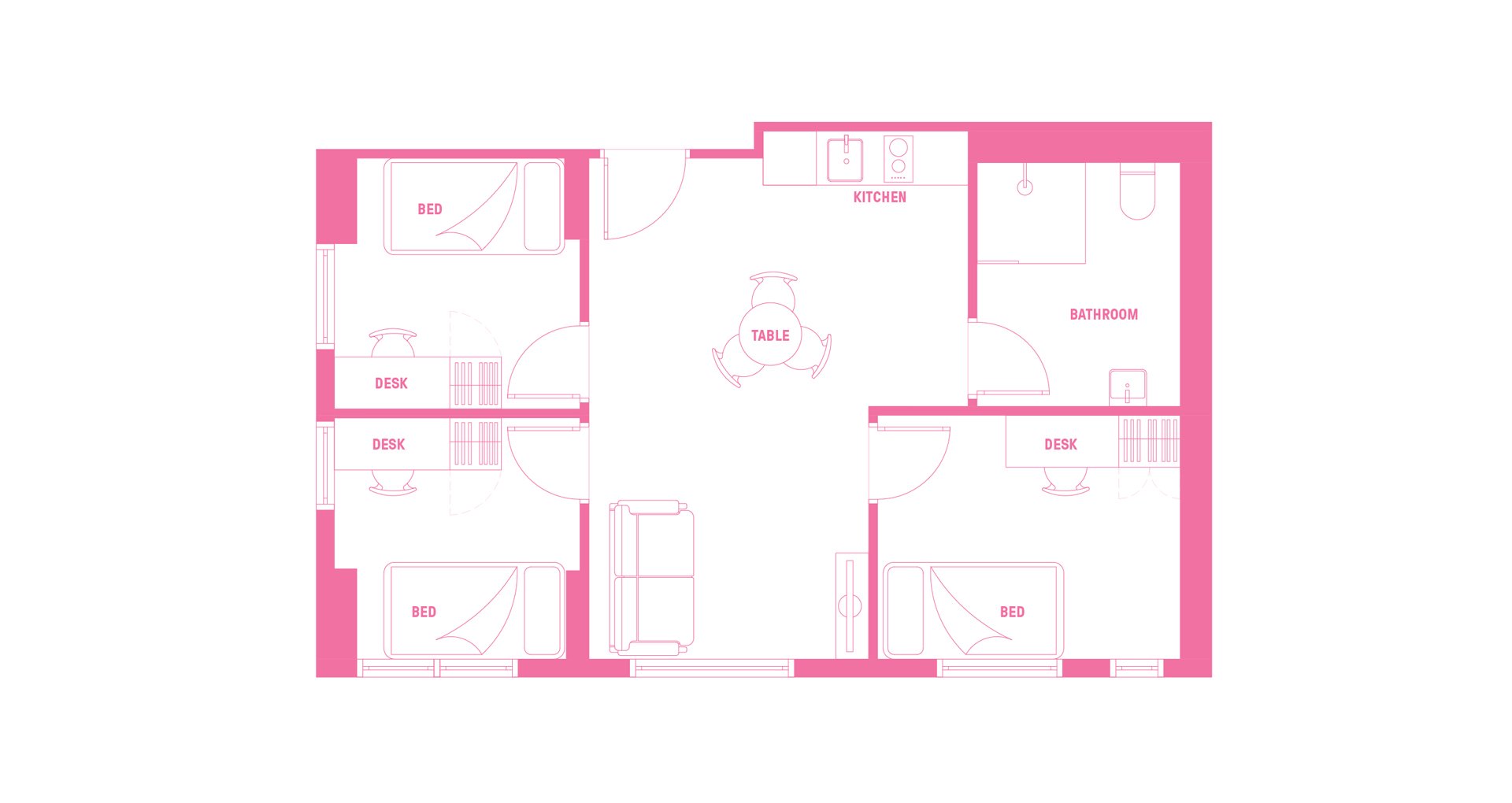  King Single Bed With 2 Bed Apartment  -  Atira Waymouth Street  - Gallery -  3
