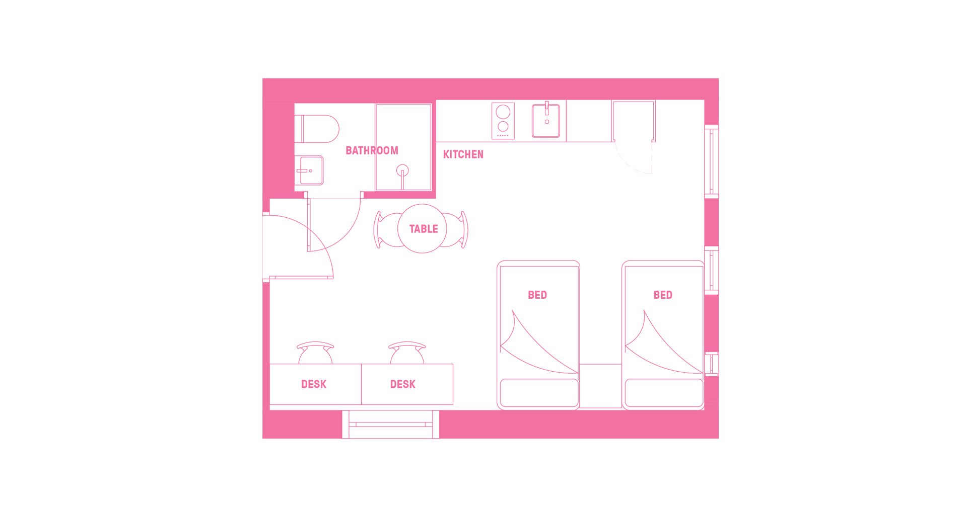  Signature Plus Twin Apartment - King Single Bed With Standard View  -  Atira Waymouth Street  - Gallery -  3
