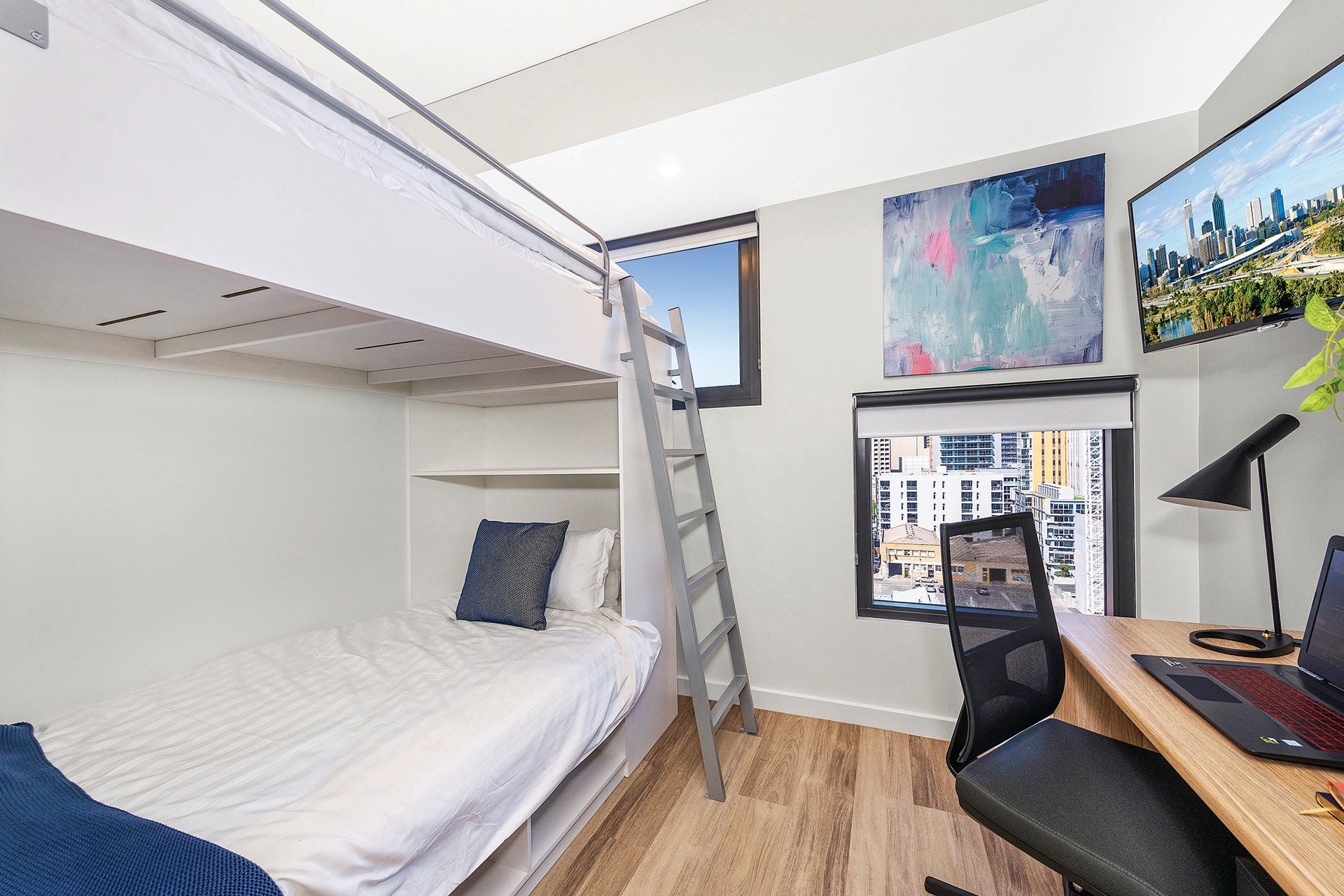  Twin Bunk Apartment - King Single Bed With Standard View  -  Atira Waymouth Street  - Gallery -  9