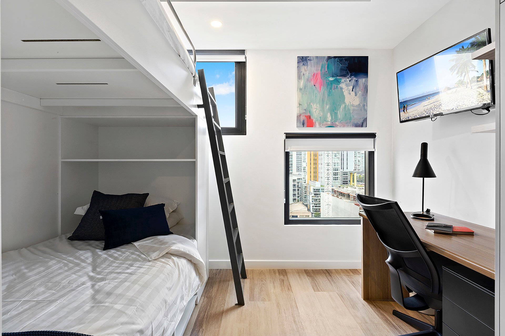  Twin Bunk Apartment - King Single Bed With Standard View  -  Atira Waymouth Street  - Gallery -  5