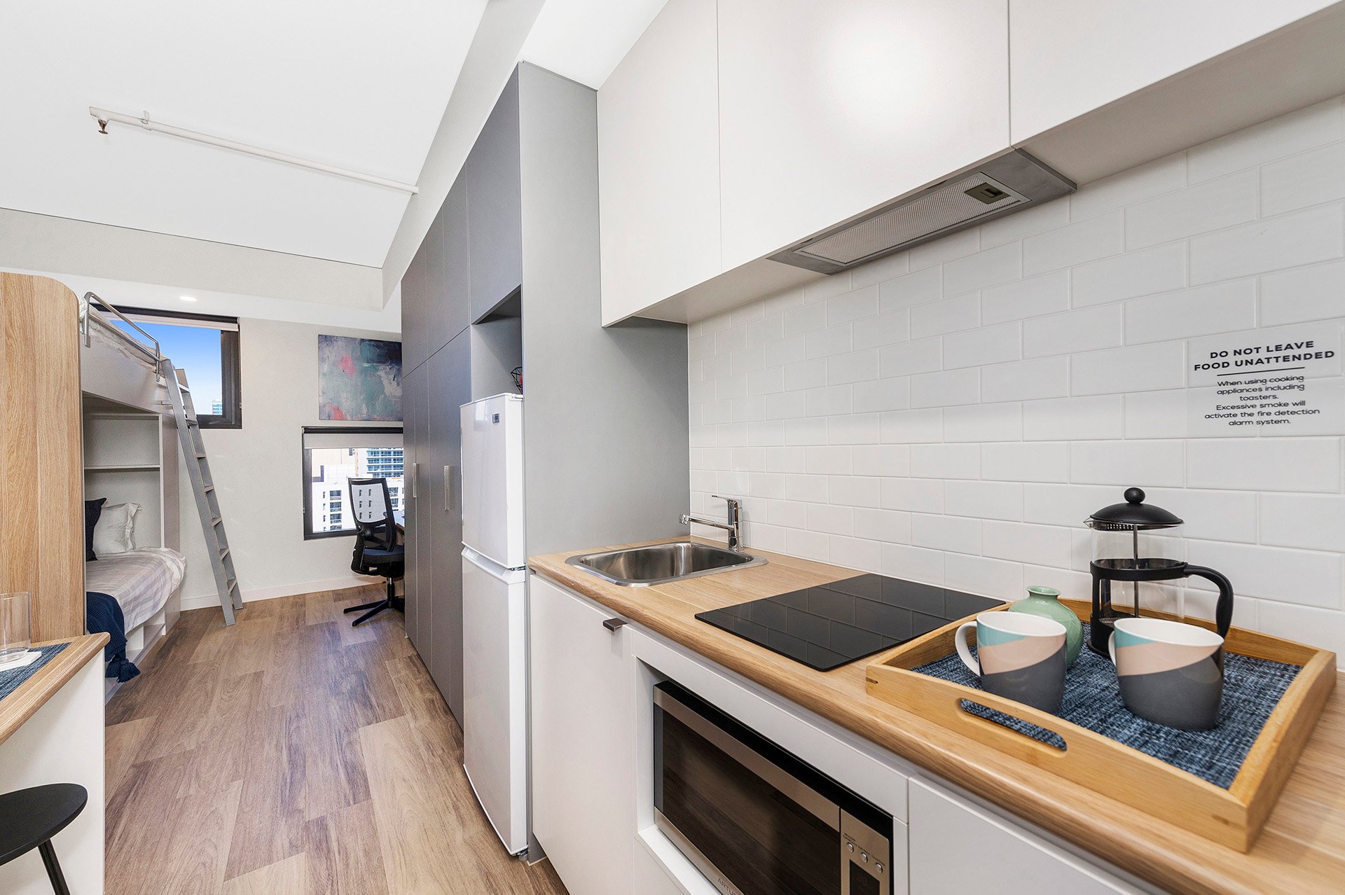 Twin Bunk Apartment - King Single Bed With Standard View  -  Atira Waymouth Street  - Gallery -  10