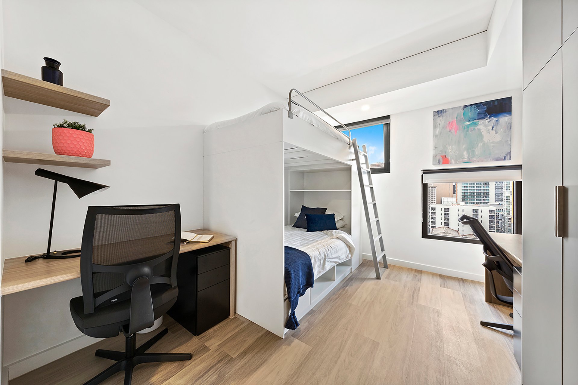  Twin Bunk Apartment - King Single Bed With Standard View  -  Atira Waymouth Street  - Gallery -  1