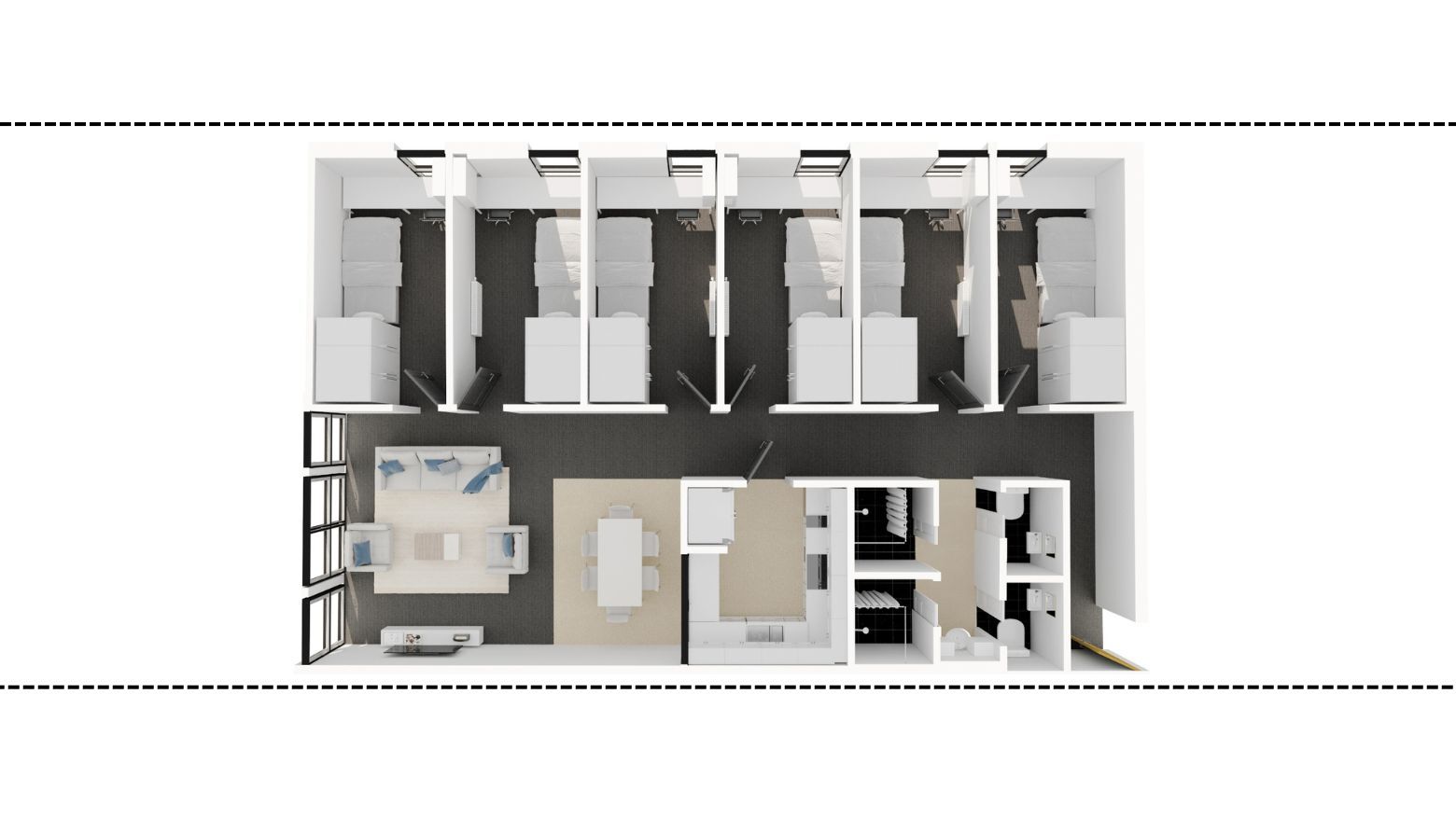 6 Bedroom Apartment - Regular Bedroom - UniLodge Victoria University - Gallery - 2