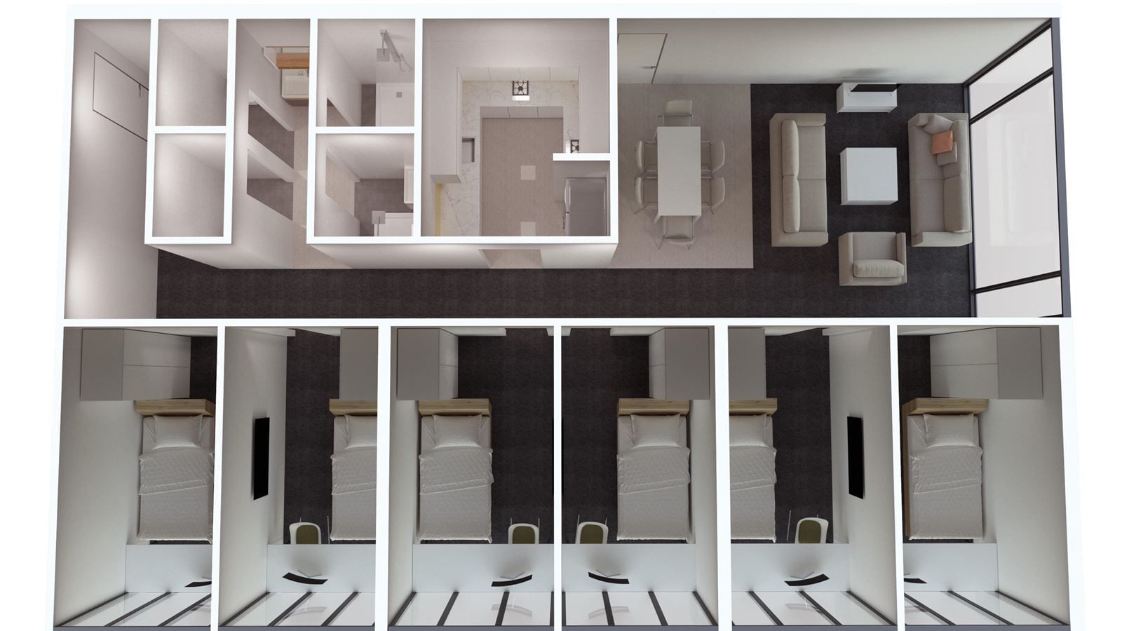  6 Bedroom Apartment - Regular Bedroom  -  UniLodge Victoria University  - Gallery -  2