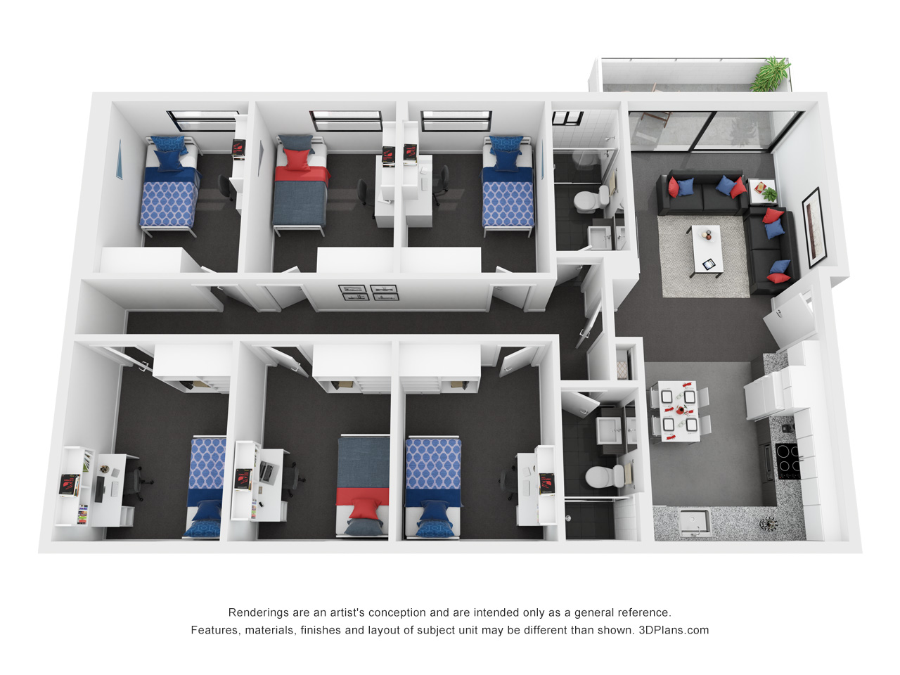  6 بيد رووم ابارتمنت  -  وسترن سيدني يو في باراماتا  - Gallery -  4