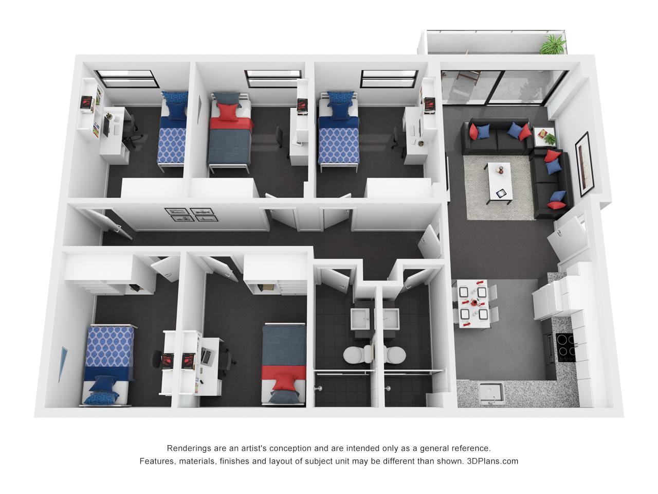  5 بيد رووم ابارتمنت  -  وسترن سيدني يو في باراماتا  - Gallery -  9