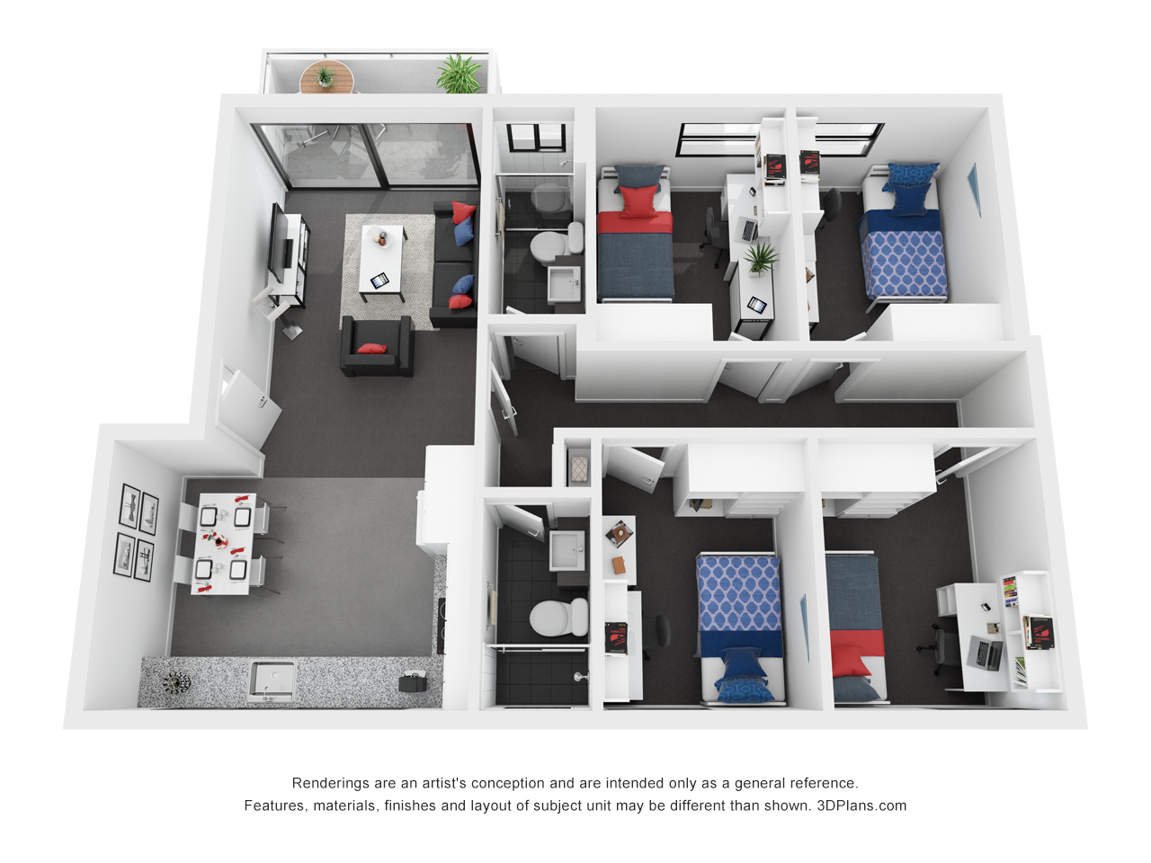 4 Bedroom Apartment - 4