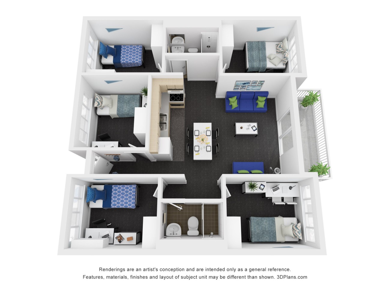 5 Bedroom Apartment North Double - Murdoch University Village - Gallery - 2