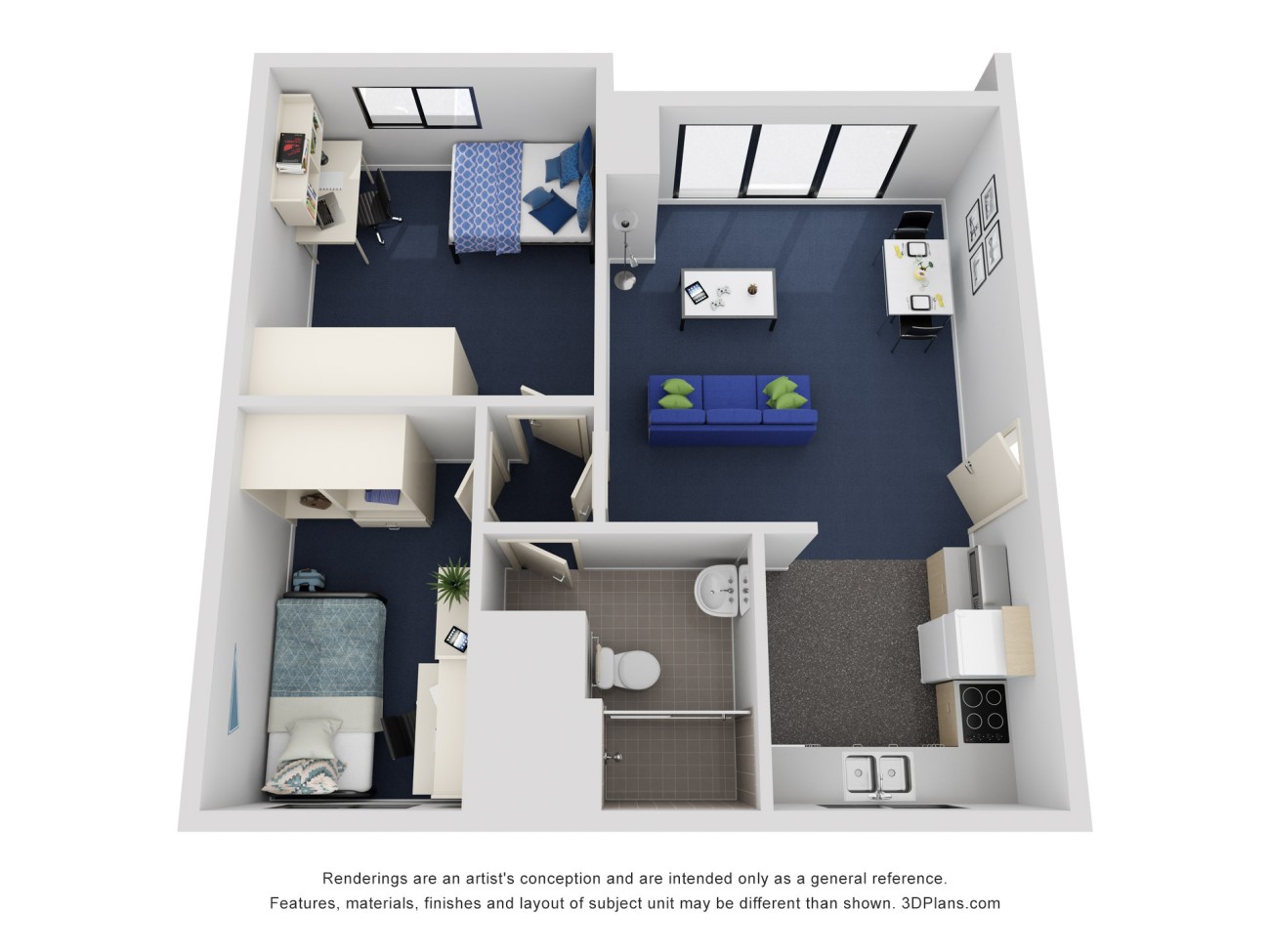 2 Bedroom Apartment North Double - Murdoch University Village - Gallery - 2