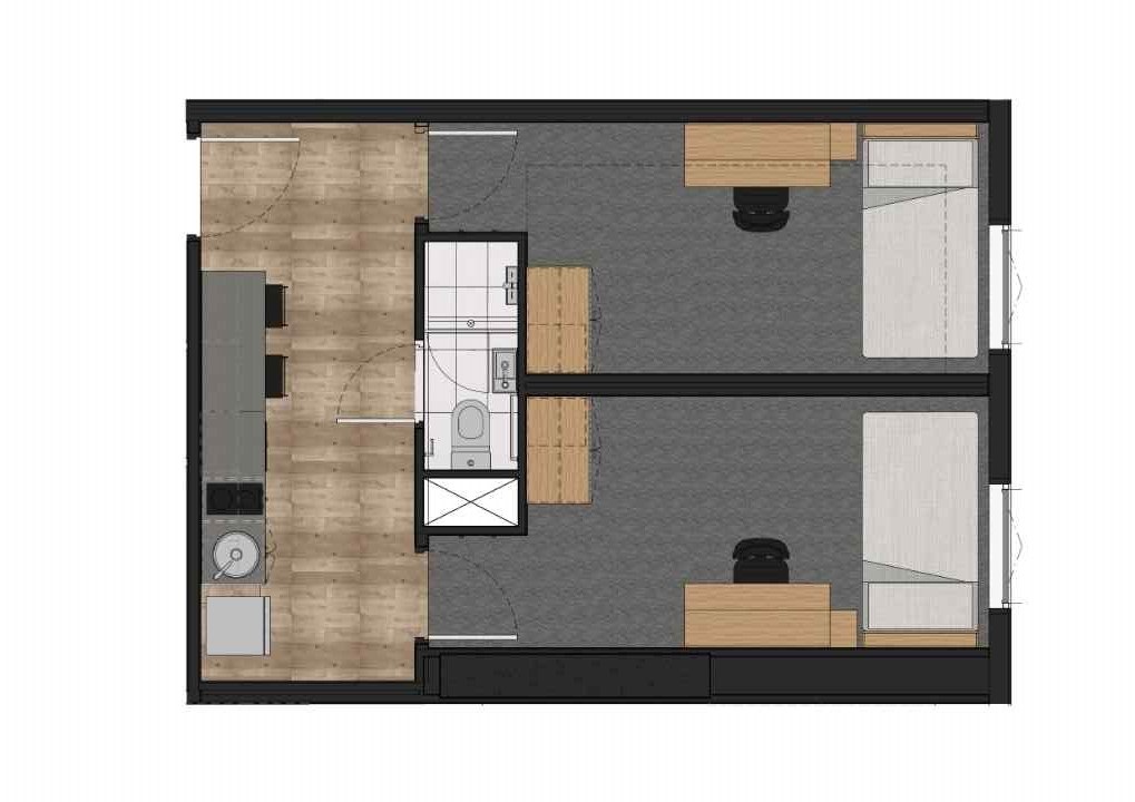 2 Bedroom Multishare - UniLodge Melbourne City - Gallery - 4