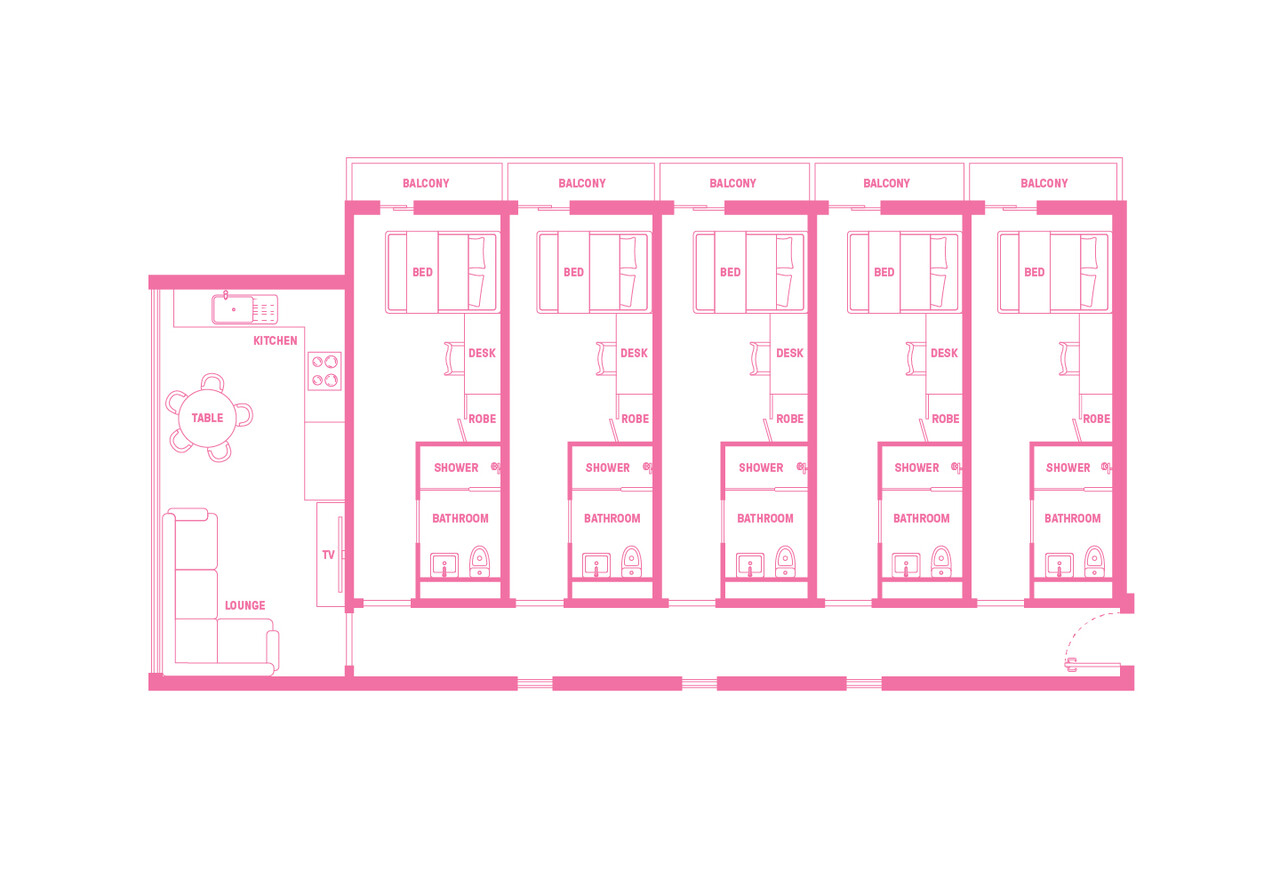 Double Bed, 5 Bed Apartment With Ensuite & Balcony - 3