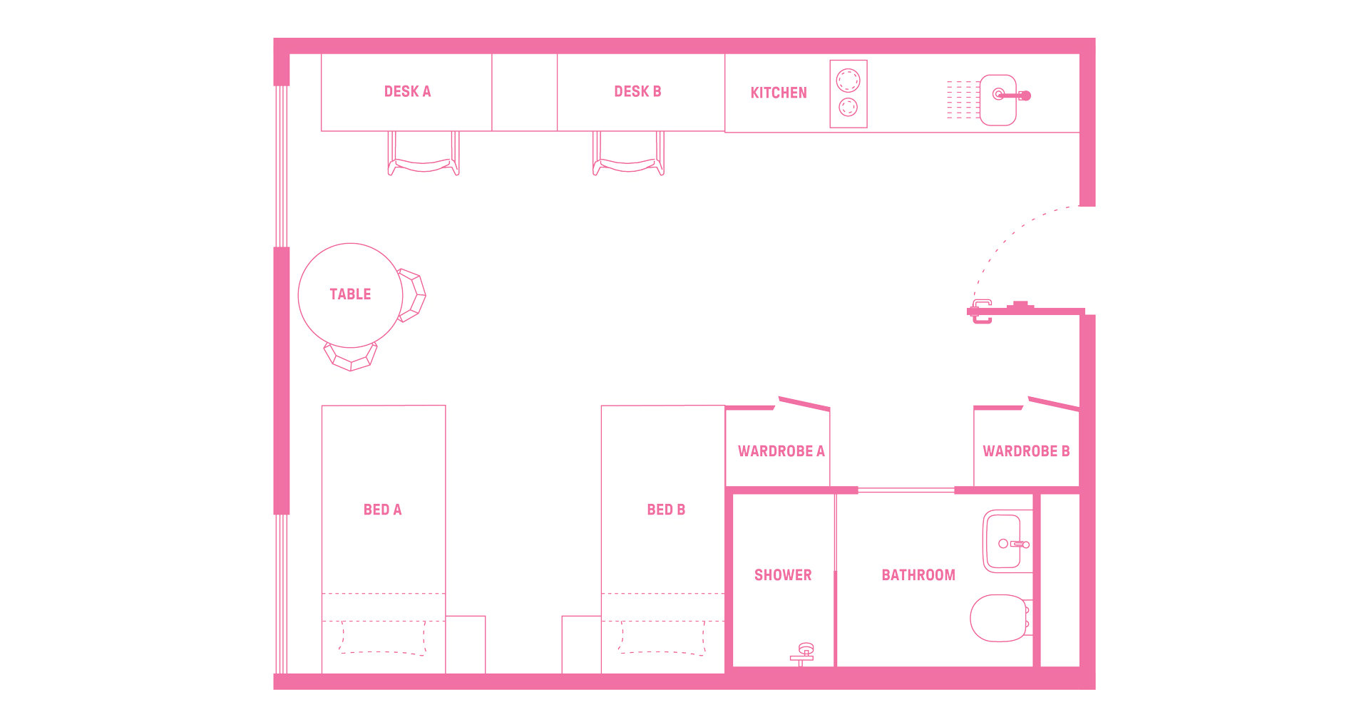  King Single Bed, Signature Plus Twin Apartment, Standard View  -  Scape Redfern  - Gallery -  6