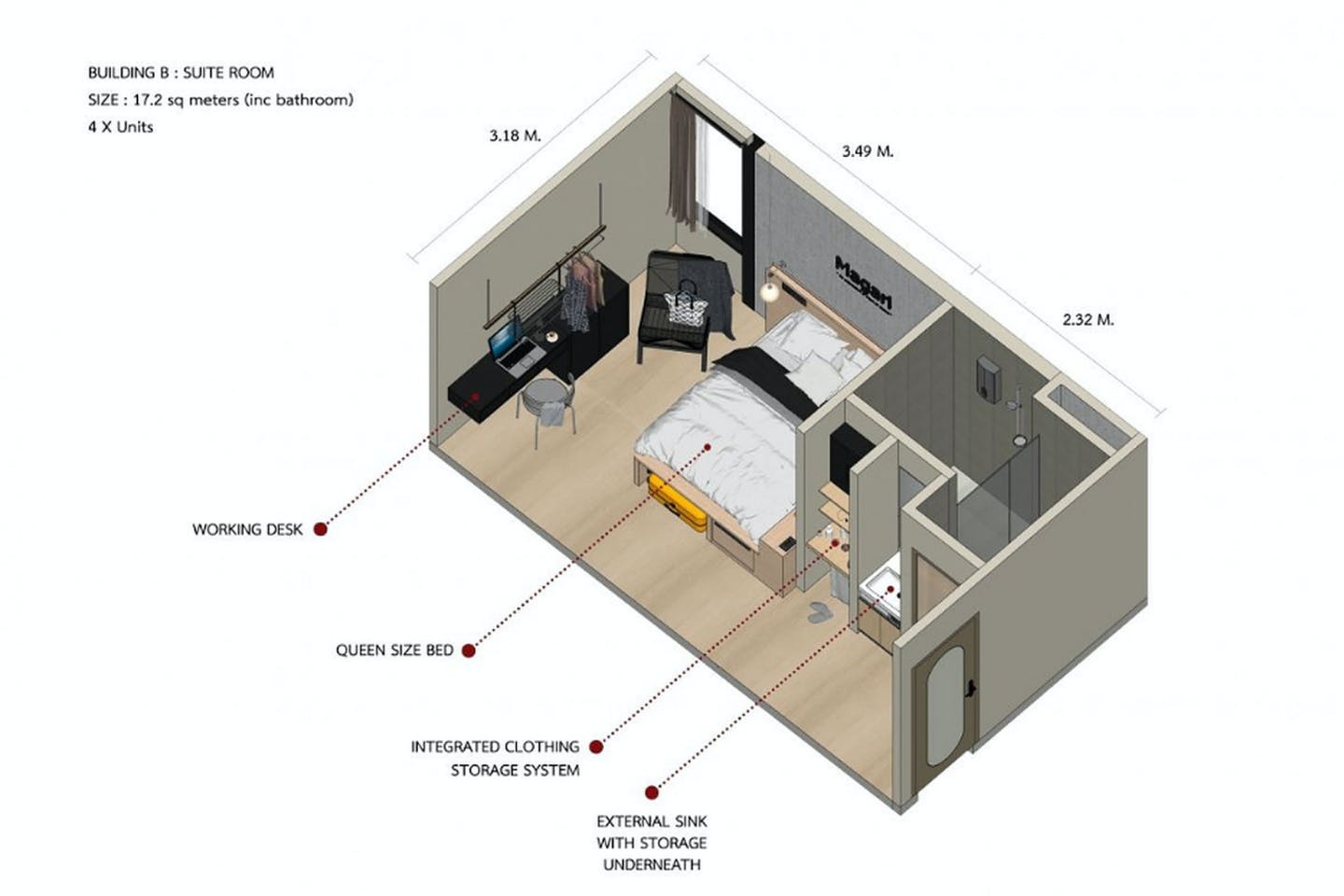  Ensuite Room  -  Gorgeous apartment 300 meters away from Sunday Walking Street Residence  - Gallery -  14