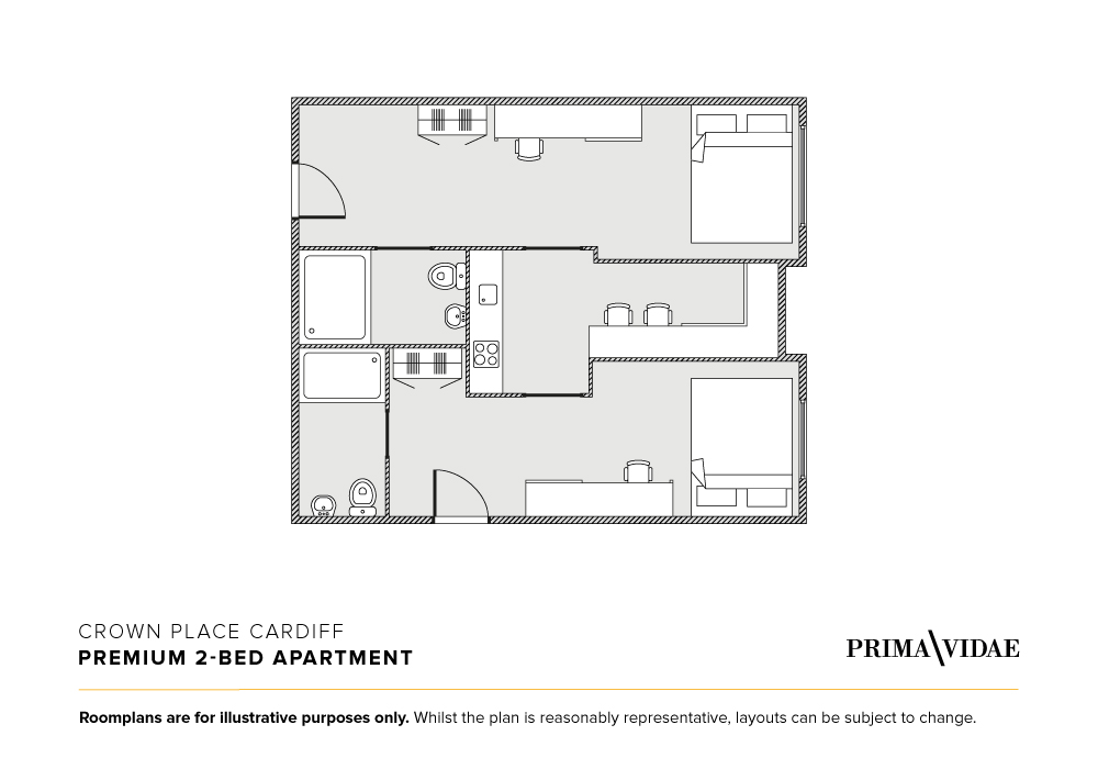  Premium 2-Bed Apartment  -  Collegiate Crown Place Cardiff  - Gallery -  2
