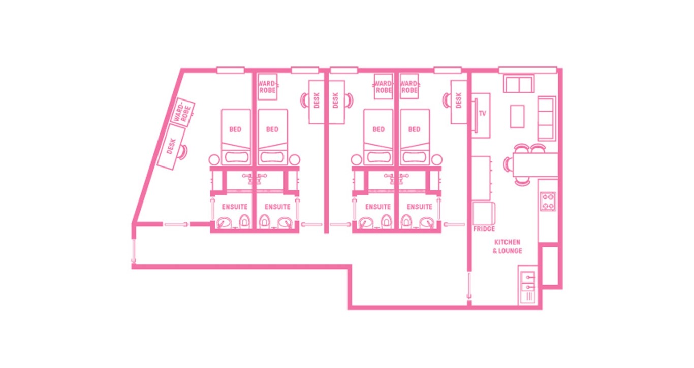  King Single Bed With 4 Bed Apartment With En-Suite  -  Urbanest Cleveland Street  - Gallery -  7