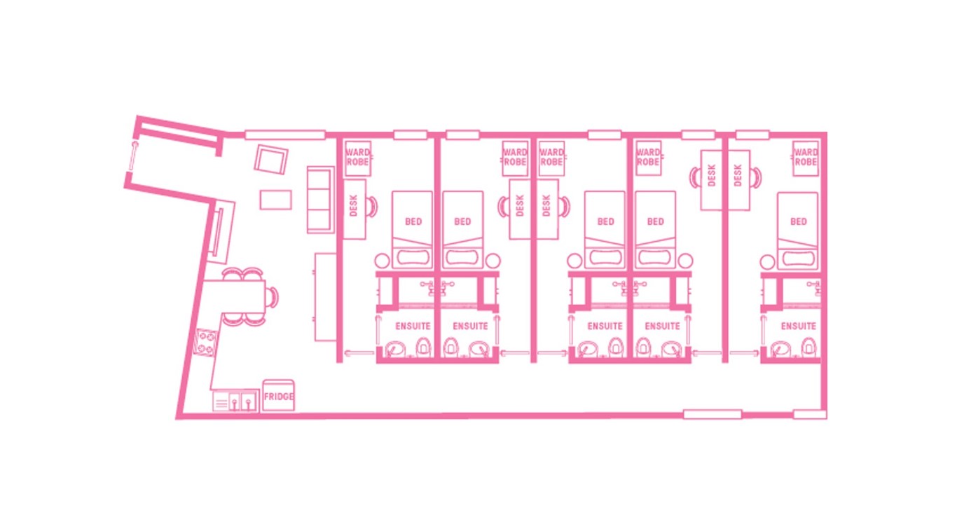  Double Bed With 6 Bed Apartment With En-Suite  -  Urbanest Cleveland Street  - Gallery -  11