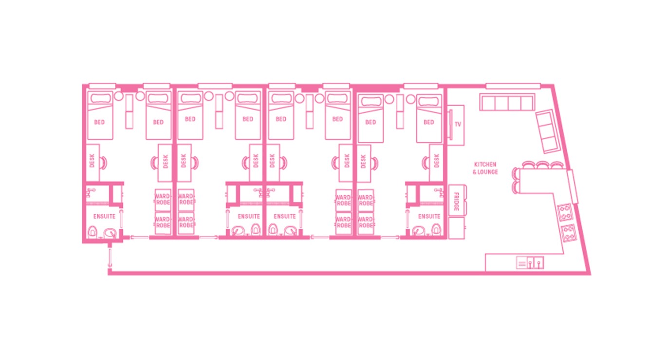  King Single Bed With Twin 8 Bed Apartment With En-Suite  -  Urbanest Cleveland Street  - Gallery -  4
