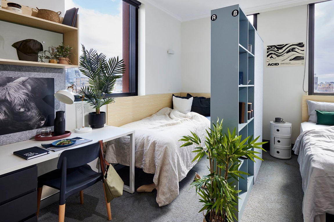  King Single Bed, Large Twin Apartment, Standard View  -  Urbanest Darling Square  - Gallery -  1