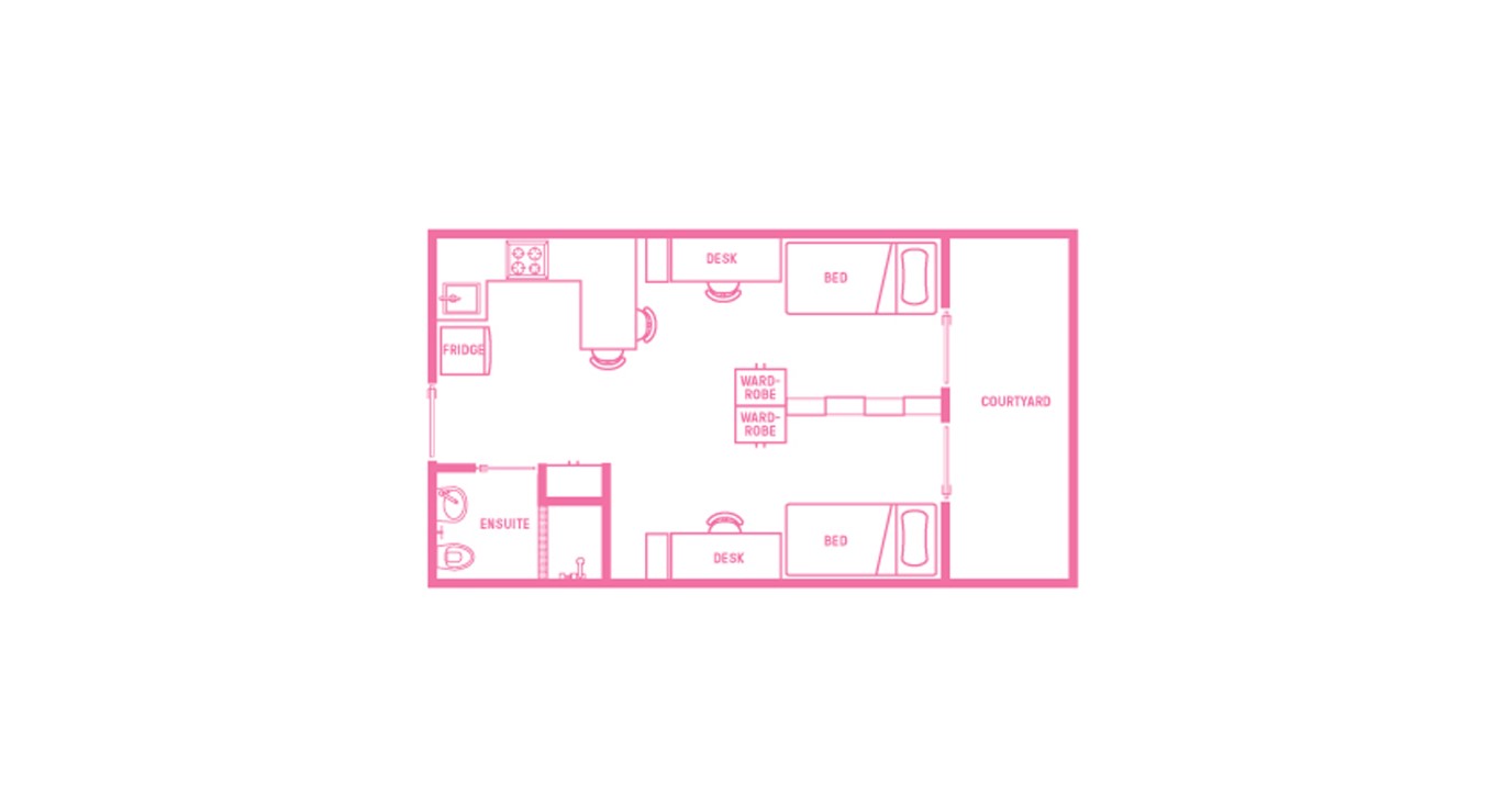  King Single Bed, Twin Apartment, With Courtyard  -  Urbanest Glebe  - Gallery -  13