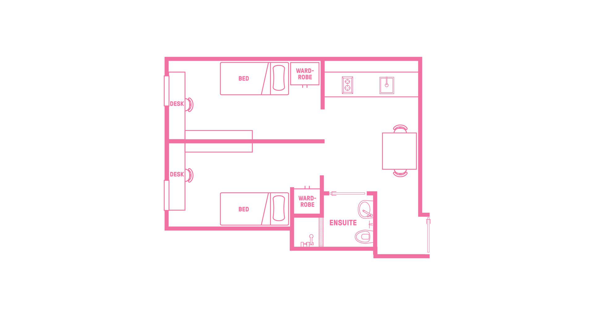  Single Bed, Twin Apartment, Standard View  -  Urbanest North Terrace  - Gallery -  10