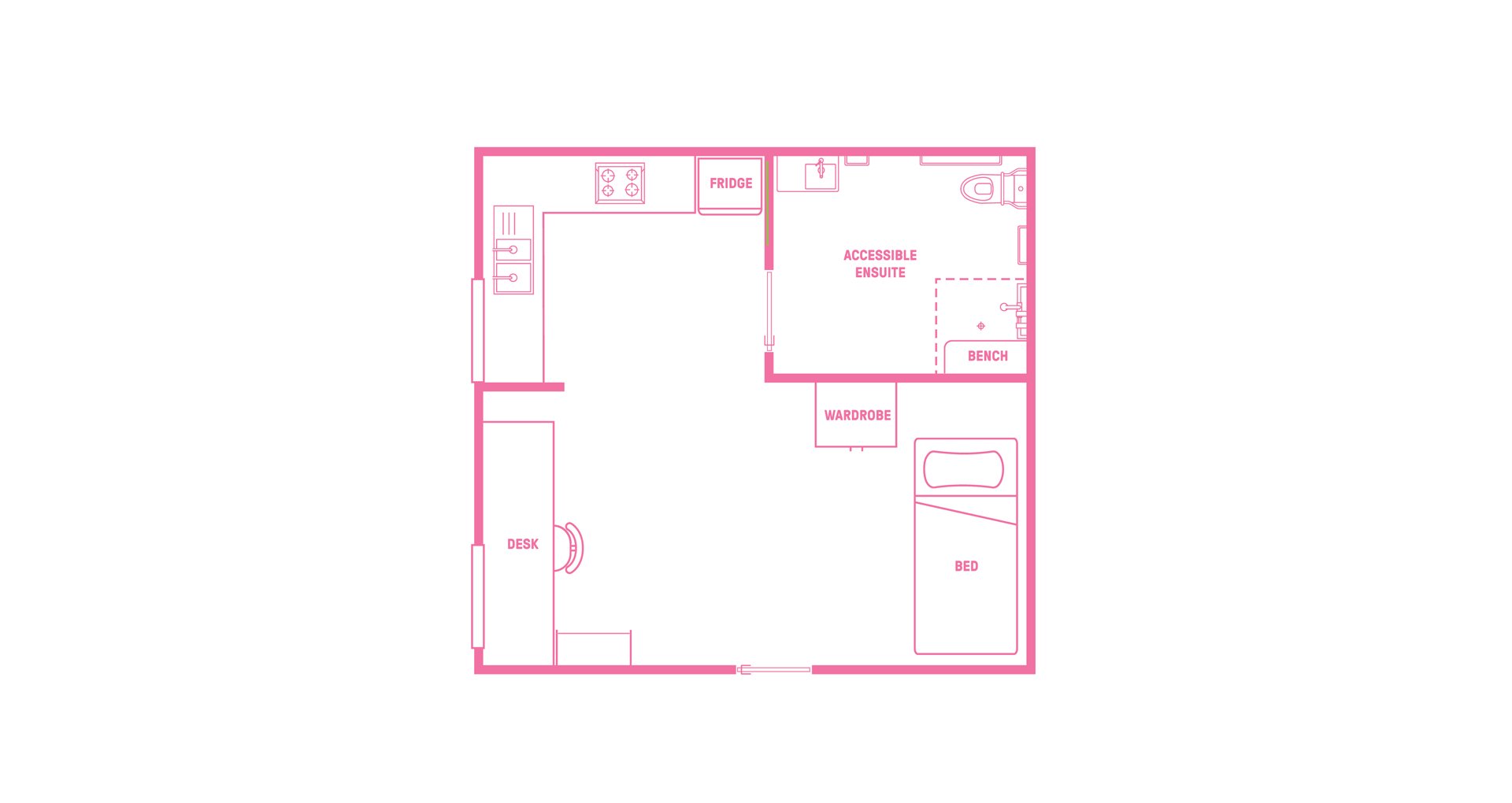  King Single Bed, Ultra Studio Apartment, Standard View  -  Scape Tribune  - Gallery -  2