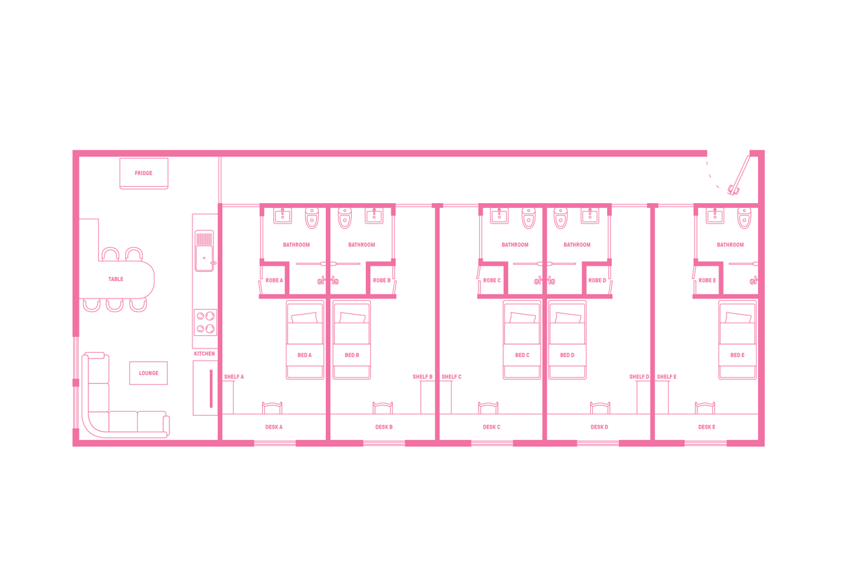  King Single Bed, Shared Apartment, 6 Bed Apartment With Ensuite  -  Scape Tribune  - Gallery -  12